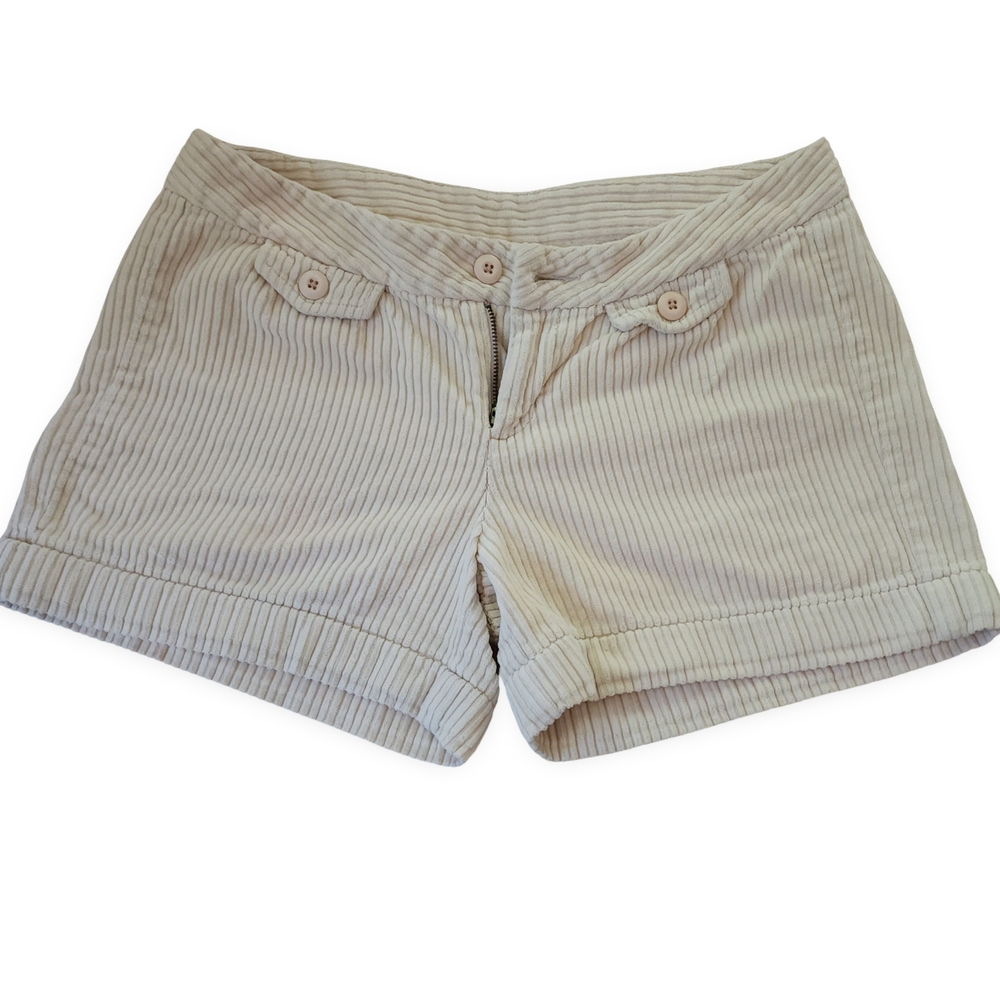 Women's Cream Corduroy Shorts